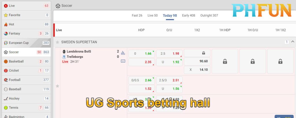 UG Sports betting hall
